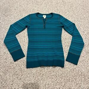Title Nine Merino Wool Henley Sweater Sz M Outdoor Hiking Gorpcore Cozy Trail